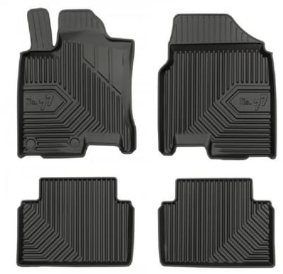 Frogum No.77 Luxe Rubberen Automatten Set - Geschikt voor NISSAN QASHQAI I (2006-2013) - 5-Persoons Versie - 4-delig - Perfecte Pasvorm - Geurloos TPE - 4 cm Hoge Rand - Zwart