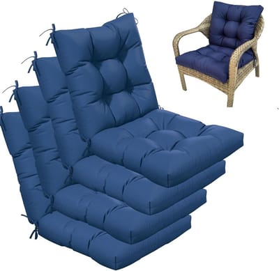 Zitkussens Tuinstoelen - Set Kussens - Buiten Ontspannen - Waterdichte Stof - 4 Sets - Koningsblauw