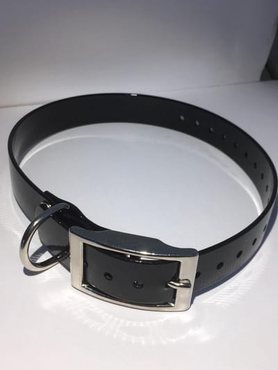 Halsband BioThane GOLD - ZWART - 450mmX19mm - dubbele gesp