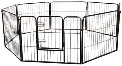 De Boon Metalen Puppyren 8-delig - Kleur: Zwart - Maat Large: B79xH95 cm per Paneel - Diameter ±200 cm