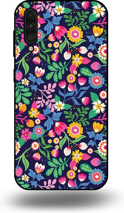 Smartphonica Telefoonhoesje geschikt voor Samsung Galaxy A50 met bloemen opdruk - TPU backcover case flower design geschikt voor Samsung Galaxy A50