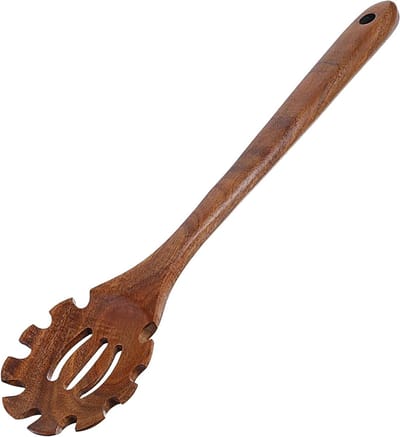 Houten Spaghetti Lepel met Tanden - 32 cm Lange Pasta Tangen voor Koken en Bakken, Vaatwasserbestendig en Duurzaam