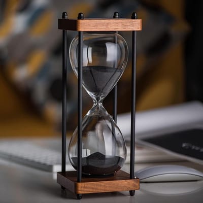 Zandloper Timer - Zandklok - Kinderen Leren - Nauwkeurig Tijdmeting - 30 Minuten - Zwart Zand