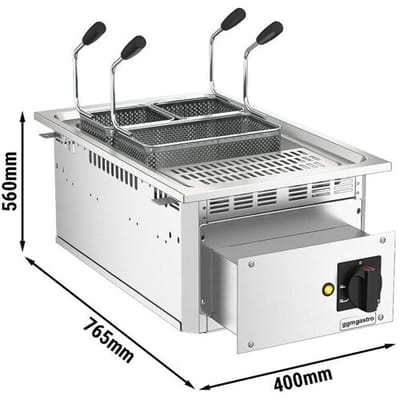 GGM Gastro Elektro Einbau Nudelkocher - 13 Liter - 7,5 kW - mit Ablasshahn - inkl. 3 Körbe
