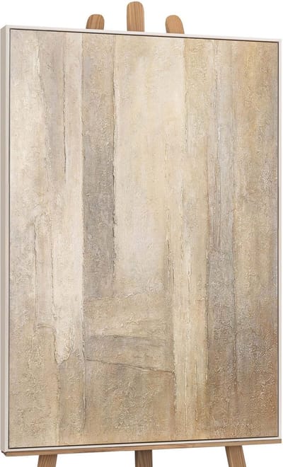 Canvas schilderij handgeschilderd verticals of time abstract – YS-Art Gallery – Luxe wanddecoratie voor woonkamer – Modern schilderij voor slaapkamer en hal