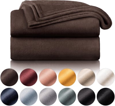 Blumtal - Fleece Deken - Super Zacht Fleece Plaid 270x230 cm - Donker Bruin