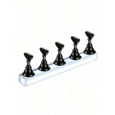 Nagelstandaard Voor Display van Press-On Nagels, Magnetische Houder voor Nepnagels voor Oefenen met Nagels Schilderen, Accessoires voor Beginner Acryl Nagels Kunst Kit zwart