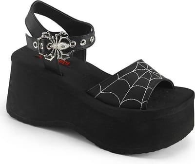 DemoniaCult - FUNN-10 Plateau Sandaal - US 6 - 36 Shoes - Zwart