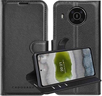 Cadorabo Hoesje geschikt voor Nokia X10 / X20 in PHANTOM ZWART - Beschermhoes met magnetische sluiting, standfunctie en kaartvakje Book Case Cover Etui
