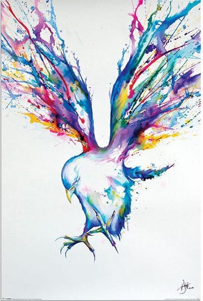 Vogel poster - kunst - Marc Allante - waterverf - aquarel - 61 x 91.5 cm.