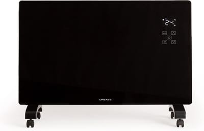 CREATE WARM CRYSTAL 2000W Wifi - glazen stralingsconvector- Op wielen- WIFI-  2 vermogens- Zwart
