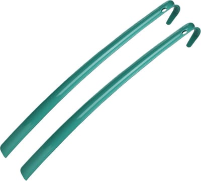Urban Living Schoenlepel - 2x - lang - groen - kunststof - 60 cm - schoentrekker