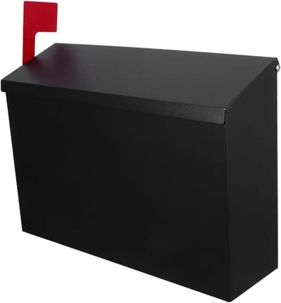 Wandbrievenbus - Brievenpostbak - Post Ontvangen - Roestvrij Staal - 35.5cm Breed - Zwart