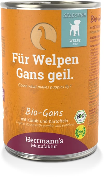 Herrmann's Bio Puppy Gans met pompoen 400 gr. - per 6 stuks
