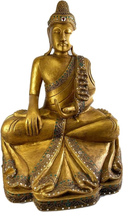 Houten buddha / Handgemaakt houten beeld / Indonesisch beeld