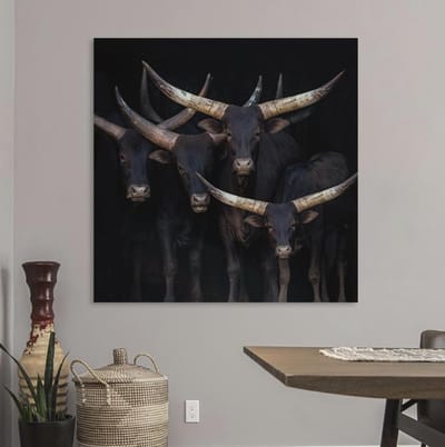 Schilderij Woonkamer - Canvas Schilderij - Watusi | 60 x 60 cm - PosterGuru
