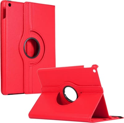 Hoesje - Geschikt voor Apple iPad 7 (2019) - 10.2 inch - 7e Generatie - 360 Graden Hoes - Draaibare Hard Cover Case - Tablethoes Draaibaar - Rood