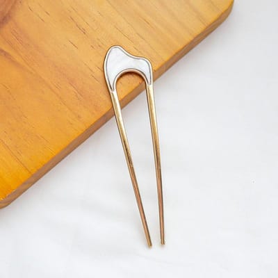 Japanse minimalistische haarspeld legering metalen schelp haarstokjes voor vrouwen hoofddeksels meisjes haar tools knot maker haaraccessoires beige