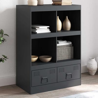 vidaXL - Hoge - kast - 67x39x95 - cm - staal - antracietkleurig