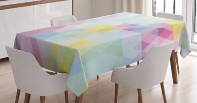 ABAKUHAUS Abstract Tafelkleed, Geometrische Rhombuskunst, Gemakkelijk Onderhoud met State-of-the-Art Druktechnologie, wasbaar en gepersonaliseerd, 140 x 200 cm, Multicolor