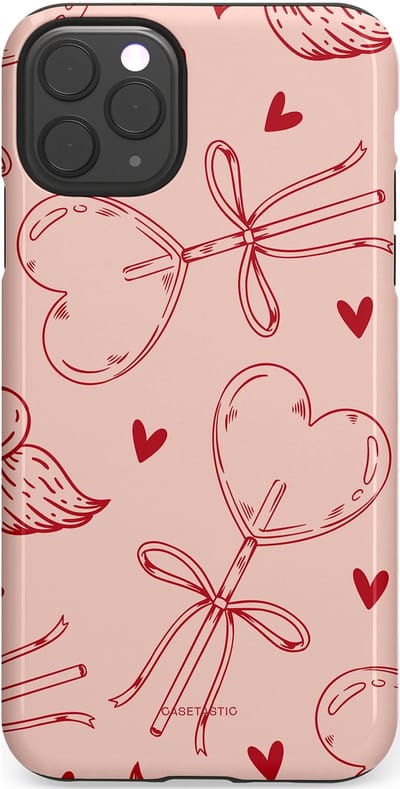 Casetastic Hoesje Geschikt voor Apple iPhone 11 Pro Max - Stijlvolle Beschermende Duo-layer Case - Zoete strikjes