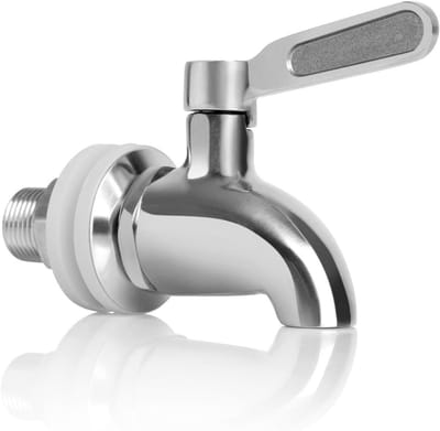 1 stuk roestvrij staal drankdispenser - vervangende kraan - past op 16mm (5/8 inch) opening - gepolijste afwerking - geschikt voor dranken, wijn, koffie