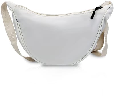 SVGCommerce - Crescent Moon Bag - Crossbody Tas - Minimalistisch Ontwerp - Beige/zwart - Dames Tas - Perfect voor Winkelen en Dating - Lichtgewicht en