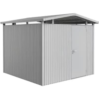Biohort Metalen Tuinhuis Panorama - Zilver Metallic - 273x278cm - Enkele Deur