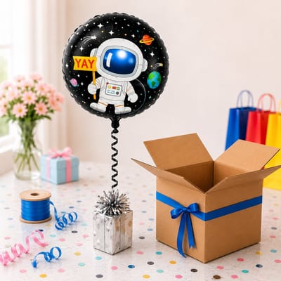 EasyMart Helium Folieballon Happy Birthday 18 inch (45 cm) – Helium gevuld – Met lint & ballongewicht – 1 stuk