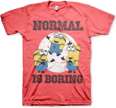 Minions T-shirt ‘Normal Life Is Boring’ in rood gemêleerd