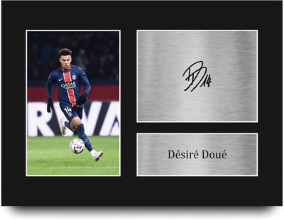 Gesigneerde Foto - Voetbal Memorabilia - Fan Cadeau - Gedrukte Replica - A4 Formaat - Blauw Rood