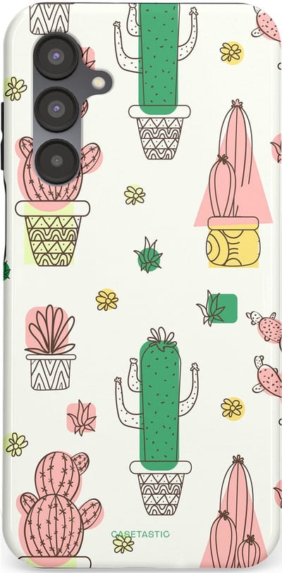 Casetastic Hoesje Geschikt voor Samsung A16 - Stijlvolle Beschermende Duo-layer Case - Vrolijke cactus