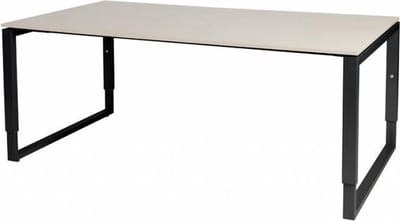 Vergadertafel - Verstelbaar - 180x100 Eiken - zwart frame