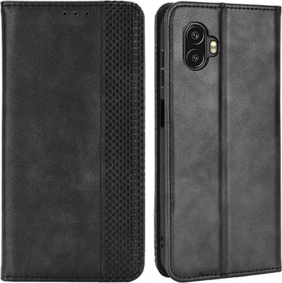 Coverup Hoesje - Geschikt voor Samsung Galaxy Xcover 6 Pro Hoesje - Coverup Vintage Style Book Case - Zwart