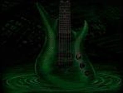 LED - T-shirt - Equalizer - Zwart - Groen Gitaar - XXS