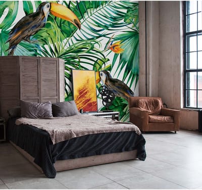 Fotobehang Toucan2 DD116610 A.S. Création Greenery Geel Groen Vlies 260 x 260 cm (2 Teile) Fotobehang online webshop