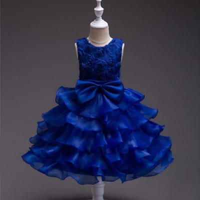 Babyjurk Baby Meisjesjurk Prinses Doopfeest Jurk Voor Meisjes Baby Verjaardag Peuter Carnaval Kleding 110 blue