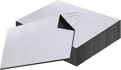 Set van 10 Geluidsisolatiematten, Zelfklevende Isolatiematten voor Auto, Premium Geluidsisolatie, Waterdicht en Brandwerend (400 x 250 x 5 mm)