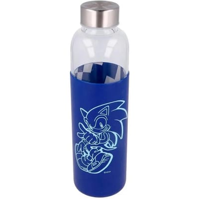 Fles - STOR - Sonic - Glas met siliconen hoes - Herbruikbaar - 585 ml