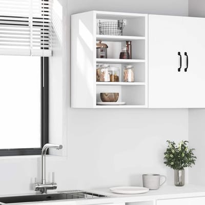 vidaXL - Bovenkast - Riga - 40x29,5x60 - cm - bewerkt - hout - wit
