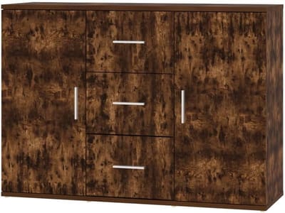 vidaXL Dressoir 91x29,5x65 cm bewerkt hout gerookt eikenkleurig, kast, opbergkast, bijzetkast, wandkast, houten kast, opslagkast, kasten, wandkasten