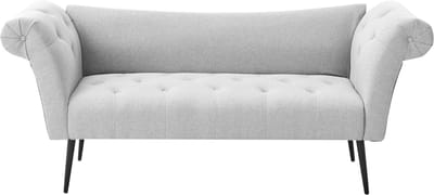 BELIANI NANTILLY - Chaise longue - Lichtgrijs - Stof