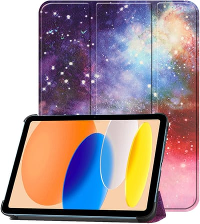 Hoesje - Geschikt voor Apple iPad A16/A18 (2025/2026) - 11 inch (11e & 12e generatie) - Dun & Stevig - Trifold Bookcase - Hard Cover - Hardcover Book Case - Tablet Hoes - Galaxy