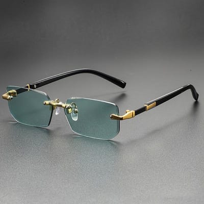Modieuze Retro Vierkante Frameloze Zonnebril Uniseks UV-bescherming Street Style Slank Ontwerp voor Mannen Vrouwen gray