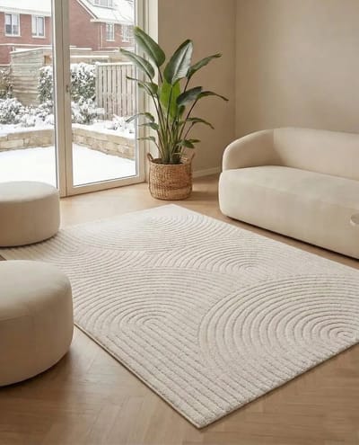 Flycarpets Skando Vloerkleed Japandi & Scandinavisch - Crème - Laagpolig Tapijt Loper - 80x150 cm