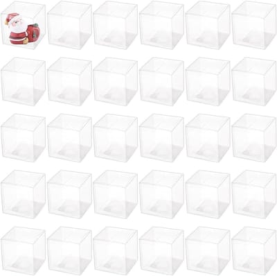 Transparante Plastic Cadeaubox voor Pasen, 9 x 9 x 9 cm, Ideaal voor Verpakkingen, Feestjes en Bruiloften