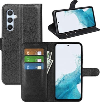 MobyDefend Hoesje - Geschikt voor Samsung Galaxy A54 - Kunstleren Wallet Book Case (Sluiting Voorkant) - Zwart