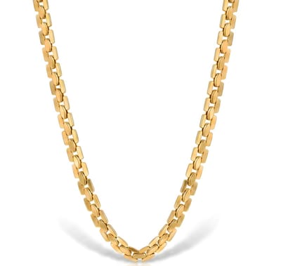 Ketting Heren Goudkleurig – Mauro Vinci® Gouden Schakelketting Heren – Stainless Steel Halsketting 50 cm – Stalen Heren Ketting Zonder Hanger – Luxe Cadeau voor Man – Inclusief Geschenkverpakking