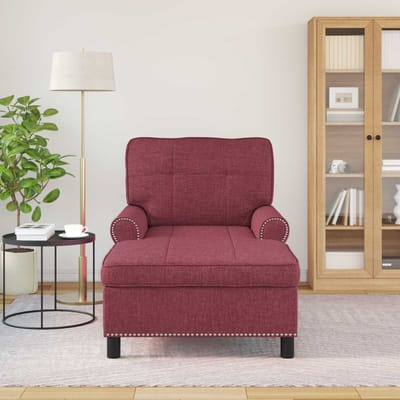 vidaXL - Chaise - Lounge - Wijnrood - Stof - 91 - x - 157 - x - 91 - cm