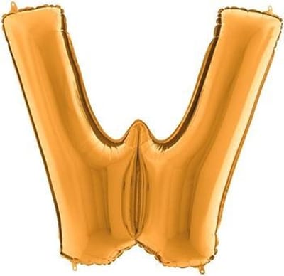 Folieballon letter W goud (100cm)